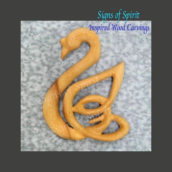 Celtic Swan-Knot of Awakening Self Wood Carving-Shamanic Druidic Totem-Inner Beauty, Grace, Self Esteem, Irish Folklore