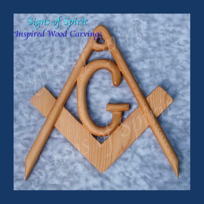 Masonic Symbol-Freemasonry Emblem-Wood Carved Compass and Square Lodge or Home Decor Full and Miniature Sized Square and Compasses image 7