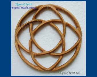 Celtic Knot of Healing Relationship Wood Carving-Symbol of Holistic Balance, Wellness, Healthy Living | Healer Symbol | Counselor wall decor