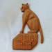 Puss and Hooks-Cat carved Key Holder-Pussy Cat Carving Key Rack 