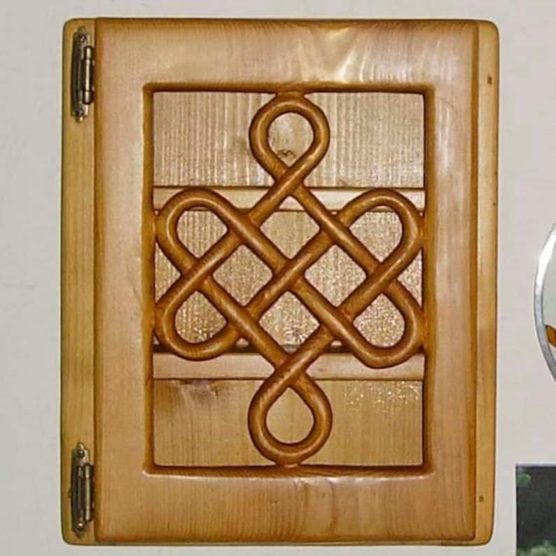 Knot of Longevity Long Life Traditional Celtic Knotwork Wood Cabinet image 1