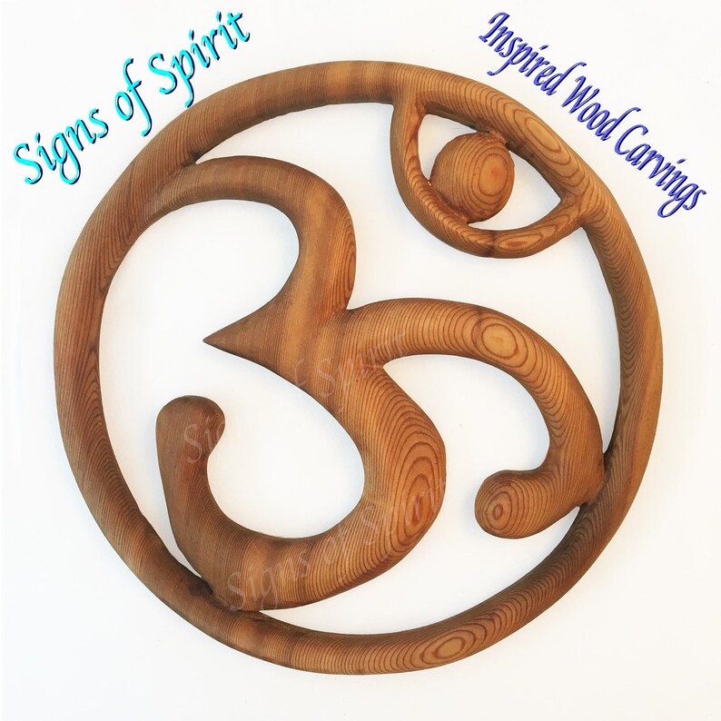 Sacred OM Carving Sanskrit AUM Symbol Chanting Hindu Yoga - Etsy