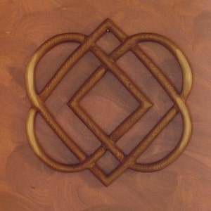 Celtic Knot of Four Hearts-Family Love Knot Wood Carving image 5