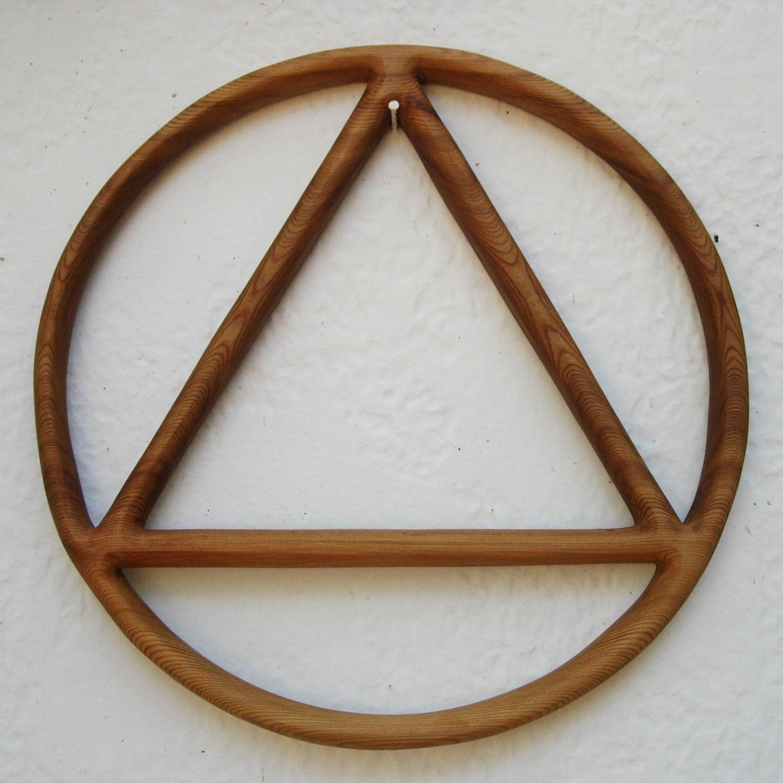 Sobriety Circle and Triangle-Wood Carved AA Recovery 12 Step image 0.