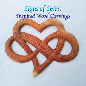 Heart of Infinite Love Wood Carved Heart and Infinity Ribbon Heart ...