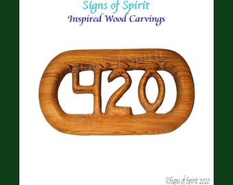 420 Wood Carving Sign, Stoner home, Pot Smoker decor