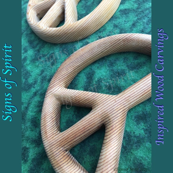 Peace Sign Wood Carved Peace Symbol Peace Movement Hippy Art