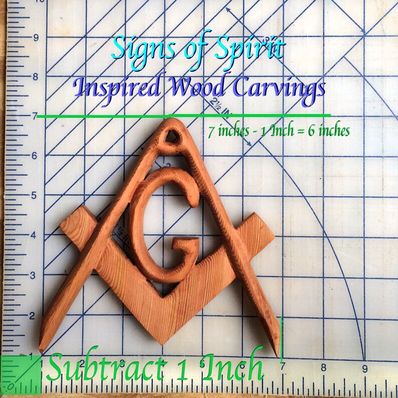 Masonic Symbol-Freemasonry Emblem-Wood Carved Compass and Square Lodge or Home Decor Full and Miniature Sized Square and Compasses image 4