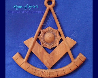 Past Master of Craft Lodge Masonic Symbol-The Compass, Square, Sun, and Quadrant for Worshipful Master- Freemasonry Ritual Fifth Degree