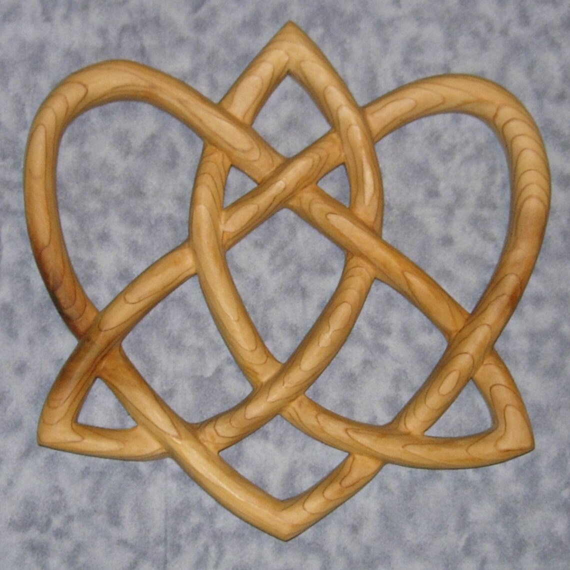Trinity Love Knot Heartshaped Celtic Wood Carving Anniversary Etsy