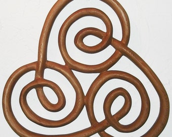 Spiral of Newgrange Wood Carving Triple Spiral Wall Hanging Celtic Knot of Ireland Irish Home Decor