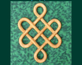 Knot of Longevity - Symbol of Long Life - Traditional Celtic Knot Work Wood Carving from Western Red Cedar