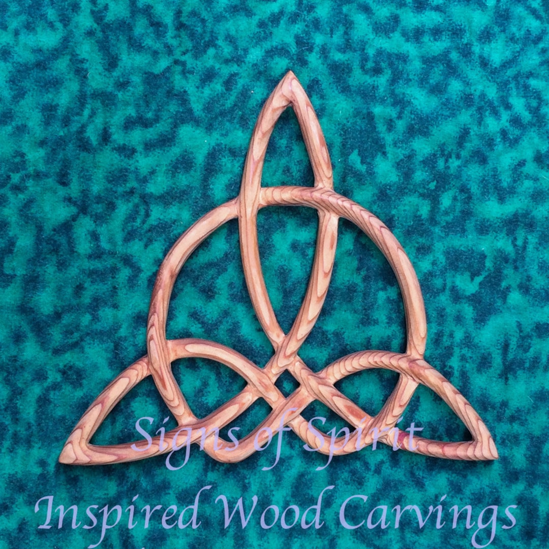 Celtic Knot of Harmony Wood Carving Triquetra Wood Carved Knot Irish