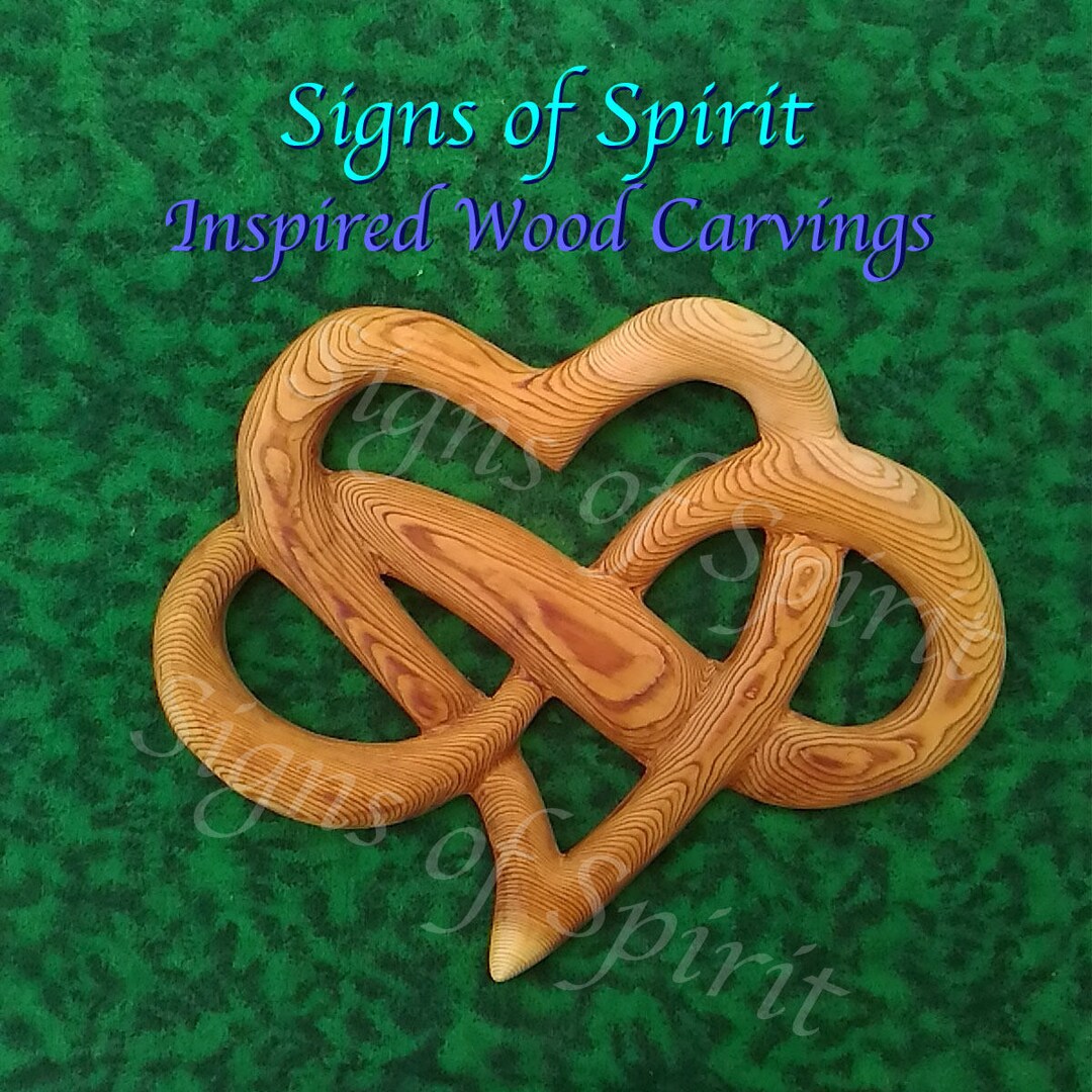 Heart of Infinite Love Wood Carved Heart and Infinity Ribbon Heart ...