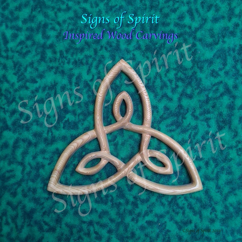 Celtic Knot of Inner Strength Wood Carving Triquetra Variation Trinity Triangle Wall Art Irish Scottish Welsh Home decor Hermetic Principles image 6