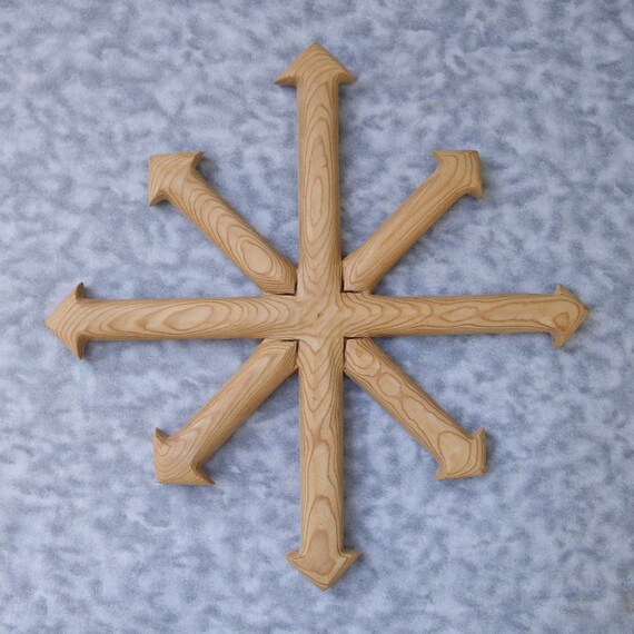 Chaos Star Wood Carving Law And Chaos Symbol Arms Of Chaos Etsy