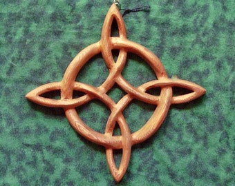 Miniature Compass Rose-Celtic Knot of Journey and Return-Sailors Knot Wood Carving