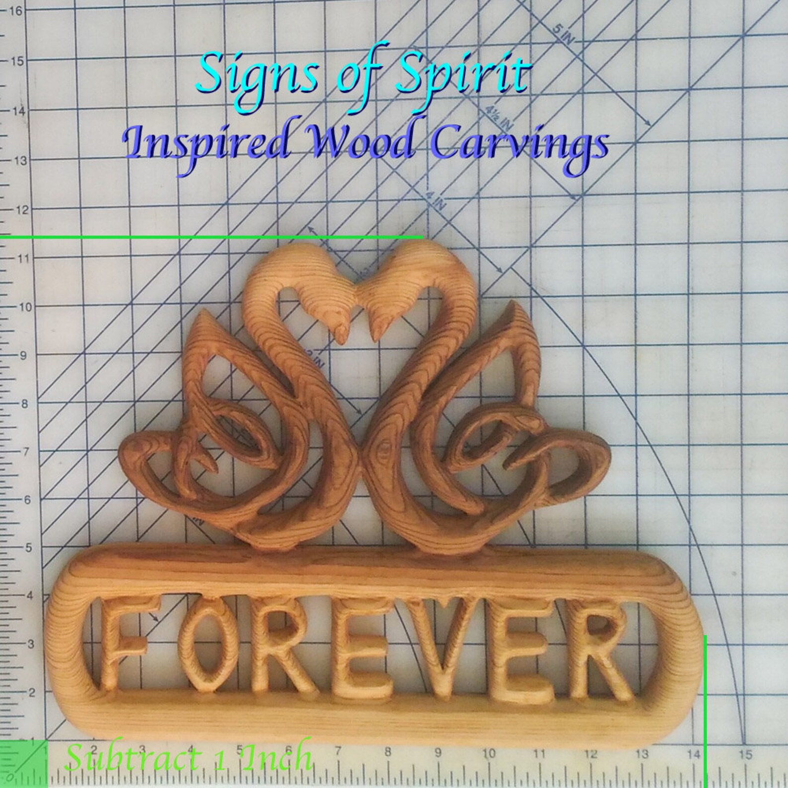 Swan Heart Forever Wood Carving Celtic Knot of Love and - Etsy