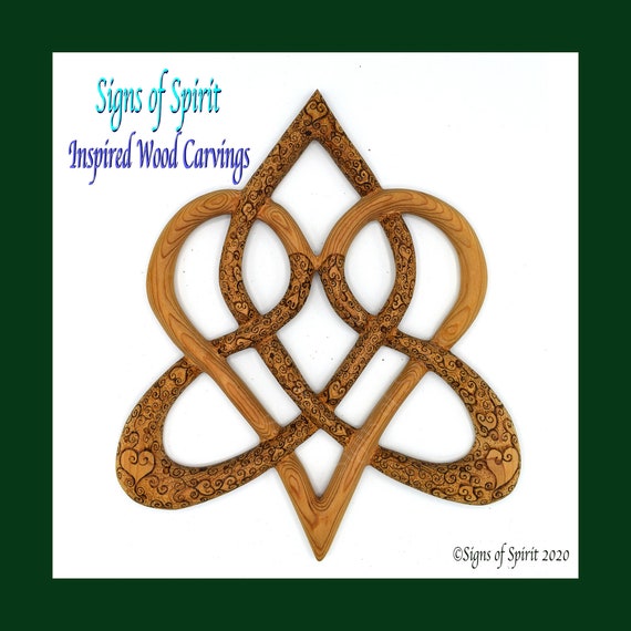 Wood Burned Stylized Celtic Heart Knot Of Everlasting Love Etsy