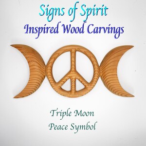 Triple Moon Peace Symbol-Celtic Goddess-Wiccan Pagan Peace Sign Wall Hanging image 1