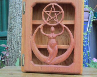 Halbmond Göttin Pentagramm Schrank - Kreativ-Schutz Altar Box