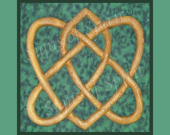 Irish Love Knot -Celtic Knot of Eternal Love- Two Hearts Entwined Wood Carving-Irish Wedding gift-Carved Heart Shaped wall art