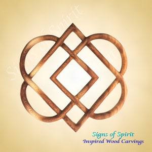 Celtic Knot of Four Hearts-Family Love Knot Wood Carving - Celtic Love Knot Wall Hanging - Wedding Anniversary Gift