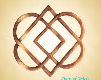 Celtic Knot of Four Hearts-Family Love Knot Wood Carving - Celtic Love Knot Wall Hanging - Wedding Anniversary Gift