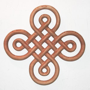 Celtic Knot of Discovery wall hanging Book of Kells Irish home decor Ornamental Cross Wood Carving Double Line Knotwork Symbol
