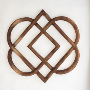 Celtic Knot of Four Hearts-Family Love Knot Wood Carving image 7