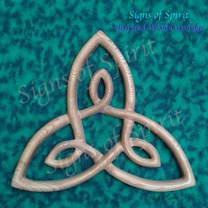 Celtic Knot of Inner Strength Wood Carving Triquetra Variation Trinity Triangle Wall Art Irish Scottish Welsh Home decor Hermetic Principles image 1