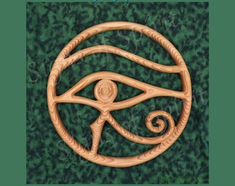 Eye of Horus wood carved Egyptian God of Protection Symbol Udjat wall hanging  Wadjet Pharmacists symbol Egyptophile Pagan Altar