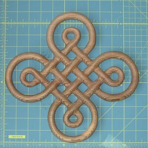 Celtic Knot of Discovery wall hanging Book of Kells Irish home decor Ornamental Cross Wood Carving Double Line Knotwork Symbol image 5