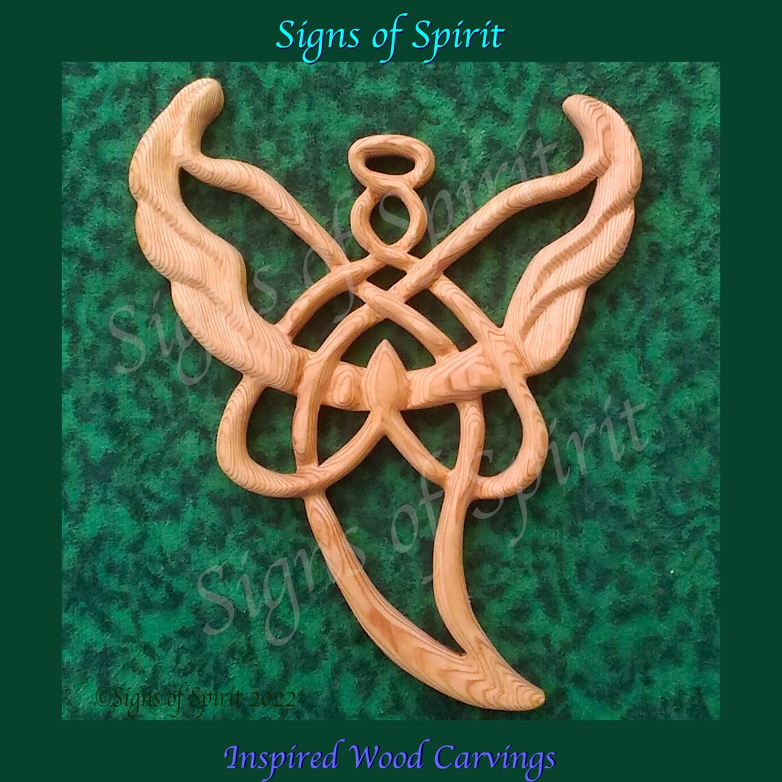 Celtic Angel Wall Hanging Wood Carved Guardian Angel Miniature Etsy