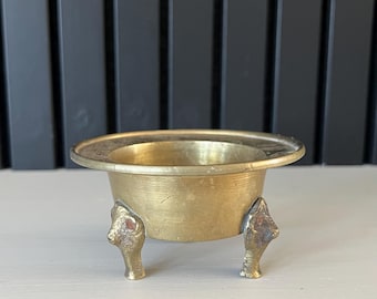 Vintage footed brass incense burner