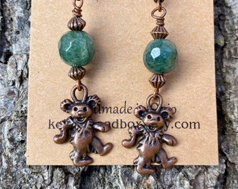 Handmade dancing bear earrings keikosbeadbox