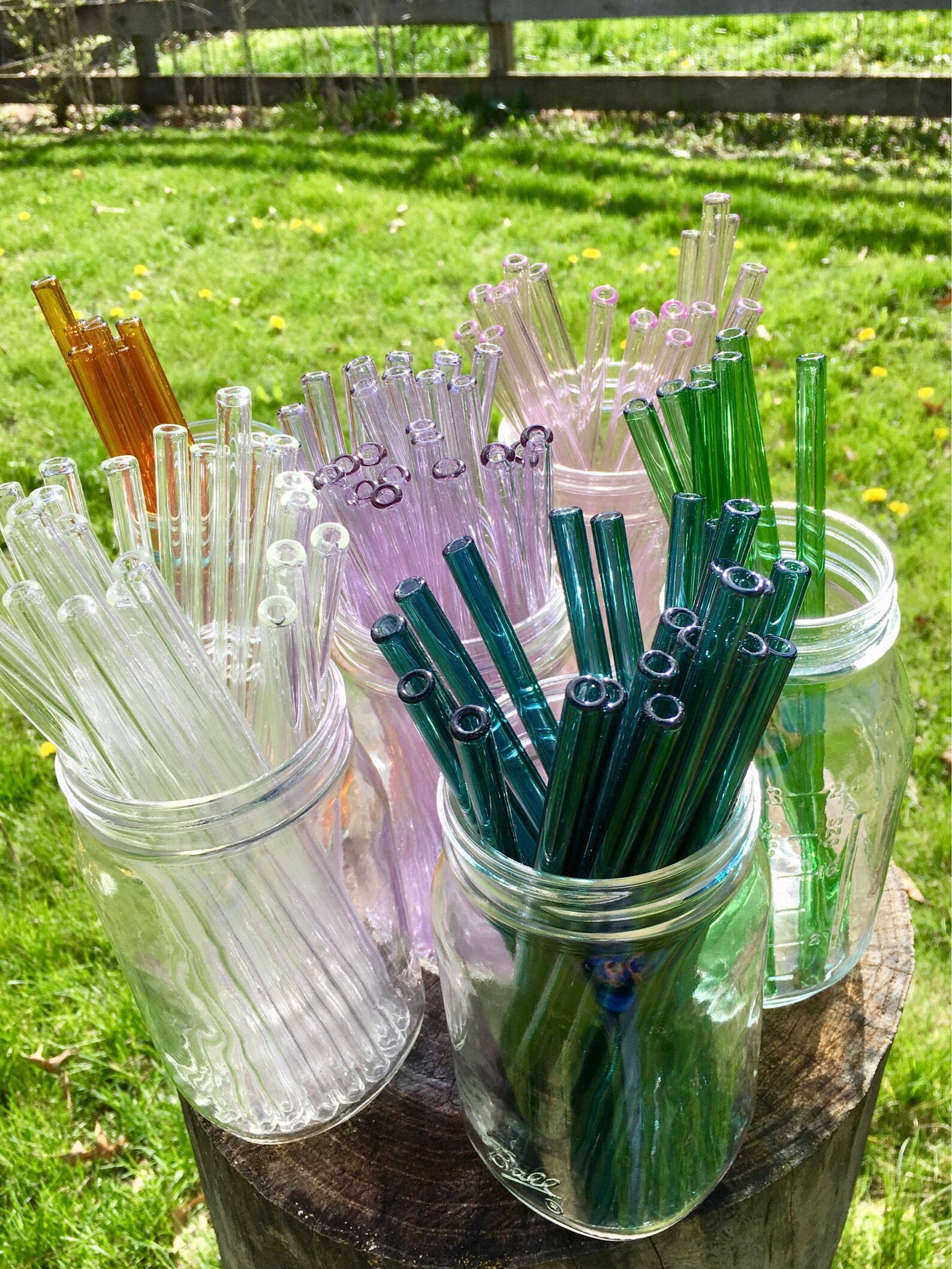 3 Pack Reusable Glass Drinking Straws With Free Cleaning Brush Etsy