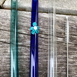 3 pack flower power reusable glass drinking straws with free cleaning brush keikosbeadbox