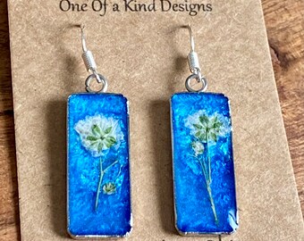 Handmade real flower earrings keikosbeadbox