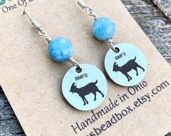 Handmade Billy Strings goat earrings keikosbeadbox