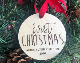 First Christmas Ornament | Baby's First Christmas | New Baby Child | Personalized Christmas Ornament