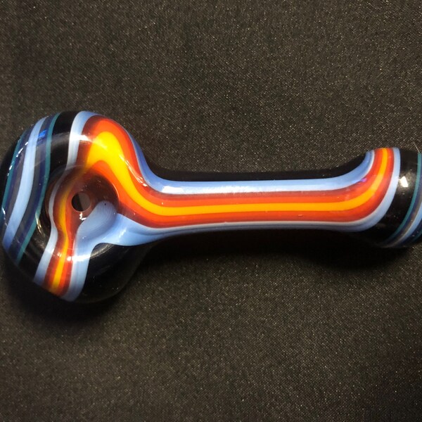 Blues&orange glass pipe