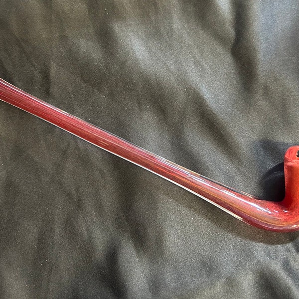 A long Sherlock glass pipe with Red frit