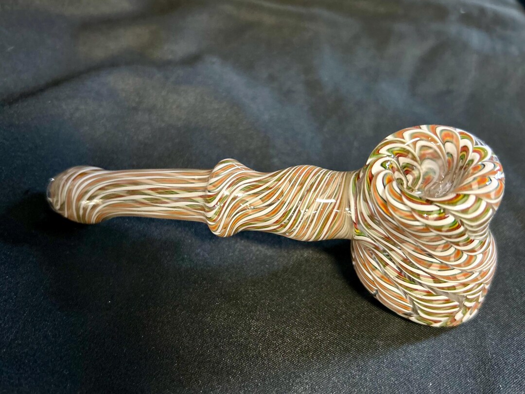 Rasta Color Cane Wrapped Dry Glass Pipe - Etsy