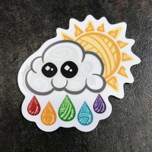 Yarn Rainbow Sticker - Weather Resistant Vinyl