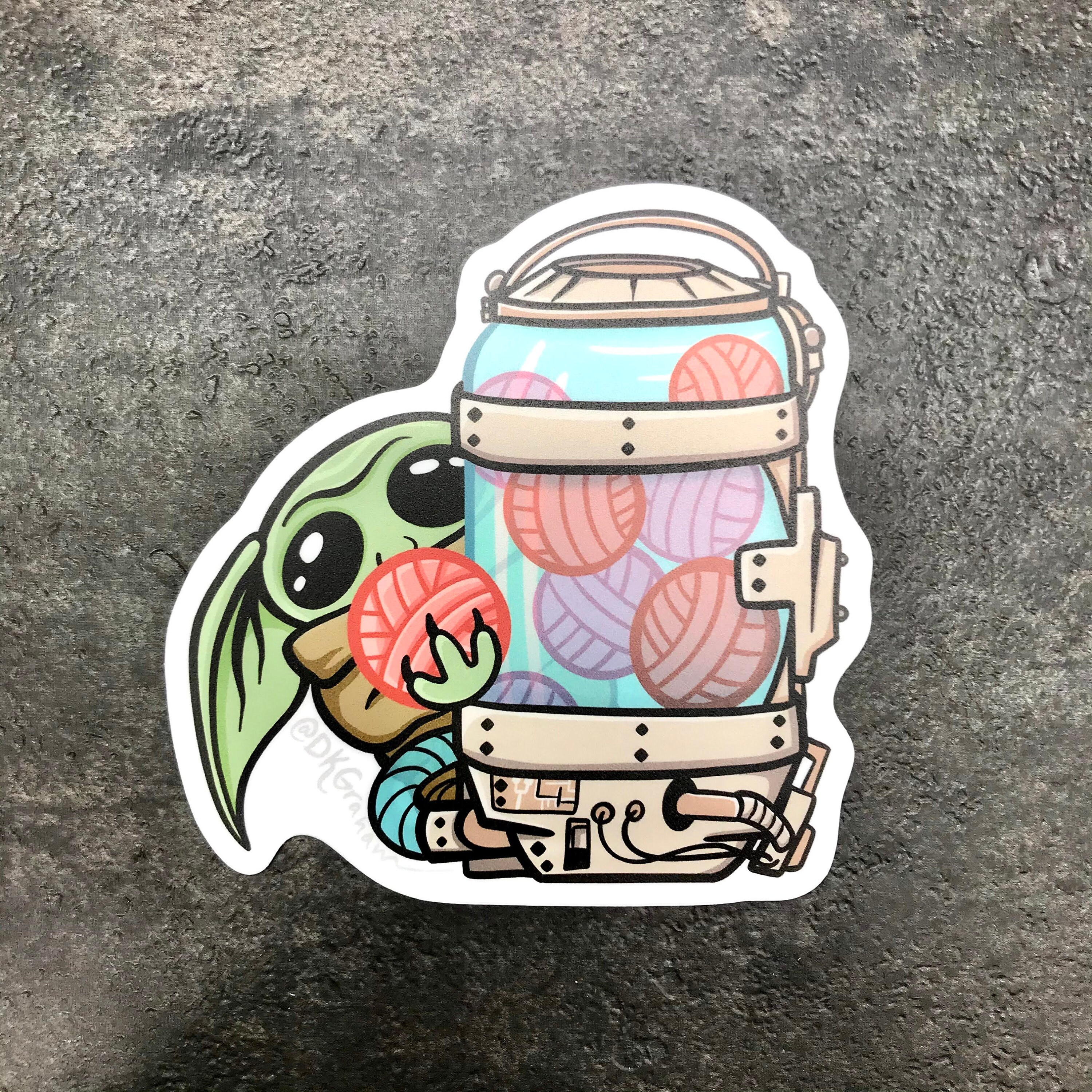 YO Snack Time Sticker - Weather Resistant Vinyl - A Yarn Parody