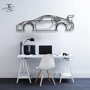 Sports Car Metal Wall Art  | Metal Car Wall Decor |Gift For Car Lovers |Car Gift For Him|Car Guy Gift | Car Garage Accessories Wall Sign