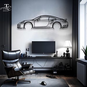 Sports Car Metal Wall Art | Metal Car Wall Decor |Gift For Car Lovers |Car Gift For Him|Car Guy Gift | Car Garage Accessories Wall Sign