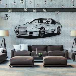Gtr R32 Car Wall Art  | Metal Car Wall Decor | Gift For Car Lovers | Car Gift For Him | Car Guy Gift | Car Garage Accessories Wall Sign