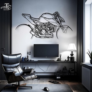 Naked Sportbike Metal Wall Art | Modern Motorcycle Silhouette for Garage, Living Room, Man Cave, Office | Cool Biker Gift | Wall Sculpture